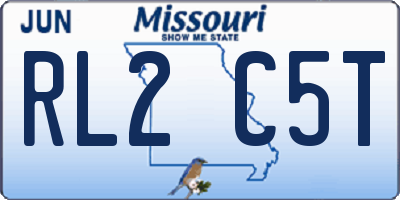 MO license plate RL2C5T