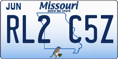 MO license plate RL2C5Z