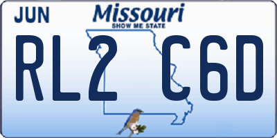MO license plate RL2C6D