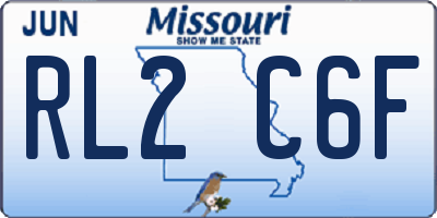 MO license plate RL2C6F