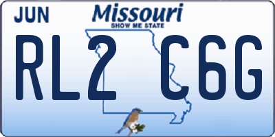MO license plate RL2C6G