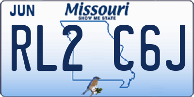 MO license plate RL2C6J