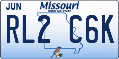 MO license plate RL2C6K