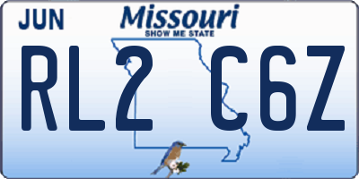 MO license plate RL2C6Z