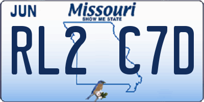 MO license plate RL2C7D
