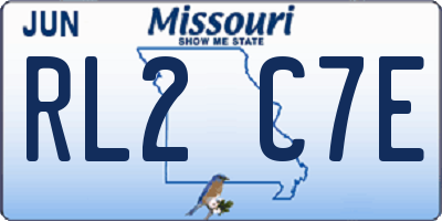MO license plate RL2C7E