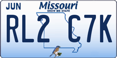 MO license plate RL2C7K