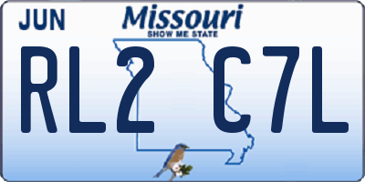 MO license plate RL2C7L
