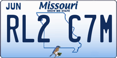 MO license plate RL2C7M