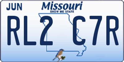 MO license plate RL2C7R