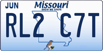 MO license plate RL2C7T