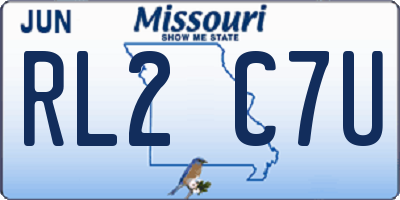 MO license plate RL2C7U