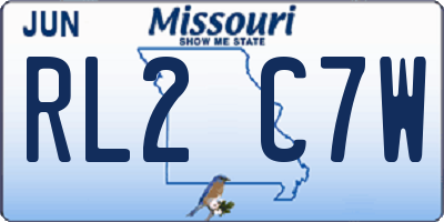 MO license plate RL2C7W