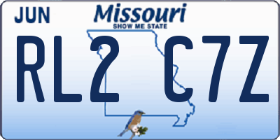 MO license plate RL2C7Z