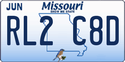 MO license plate RL2C8D