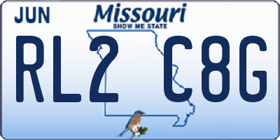 MO license plate RL2C8G