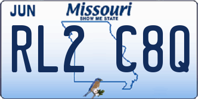 MO license plate RL2C8Q
