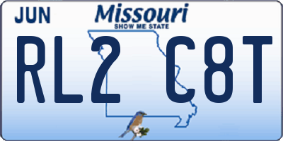 MO license plate RL2C8T