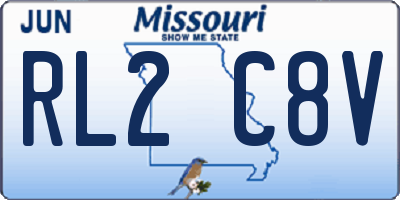 MO license plate RL2C8V