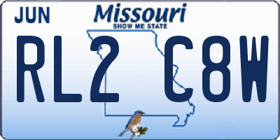 MO license plate RL2C8W