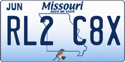 MO license plate RL2C8X