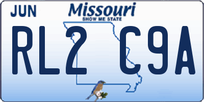 MO license plate RL2C9A