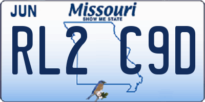 MO license plate RL2C9D