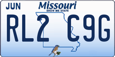 MO license plate RL2C9G