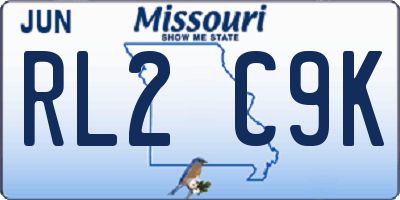 MO license plate RL2C9K