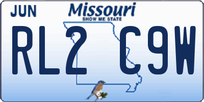 MO license plate RL2C9W