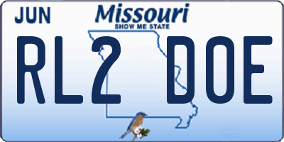 MO license plate RL2D0E
