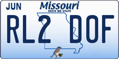 MO license plate RL2D0F