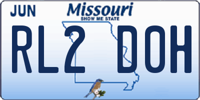 MO license plate RL2D0H