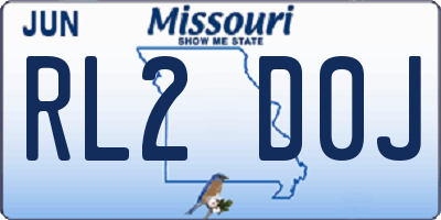 MO license plate RL2D0J