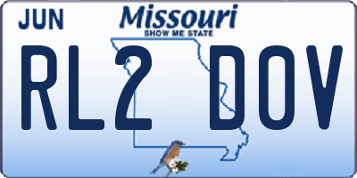 MO license plate RL2D0V