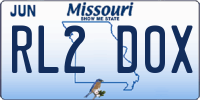 MO license plate RL2D0X