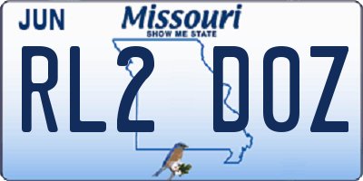 MO license plate RL2D0Z