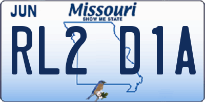 MO license plate RL2D1A