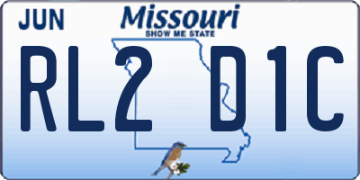 MO license plate RL2D1C