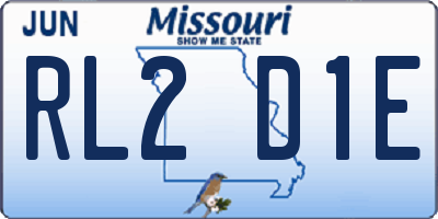 MO license plate RL2D1E