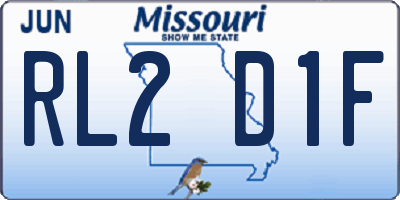 MO license plate RL2D1F