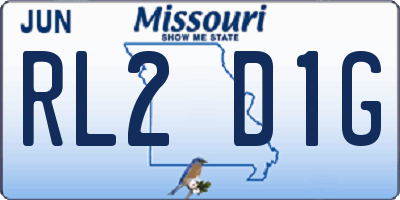 MO license plate RL2D1G