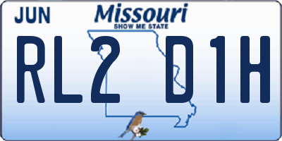 MO license plate RL2D1H