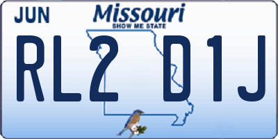 MO license plate RL2D1J