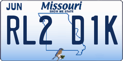 MO license plate RL2D1K