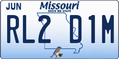 MO license plate RL2D1M