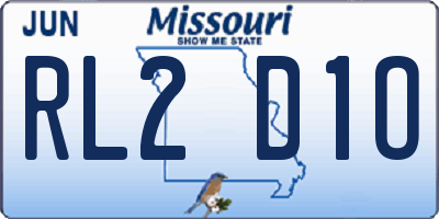 MO license plate RL2D1O