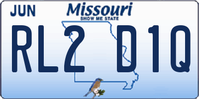 MO license plate RL2D1Q