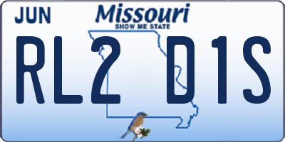 MO license plate RL2D1S