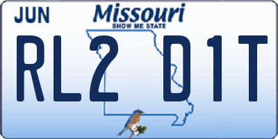 MO license plate RL2D1T